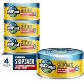 Wild Planet Premium Skipjack Wild Tuna, No Salt Added, 5 Oz Can, 4 Pack | No Liquid Added. Sustainably Pole &amp; Line Caught Light Tuna. Non-GMO, Gluten Free, Kosher, Dairy Free, Keto &amp; Paleo Friendly