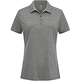 BGOWATU Women's Polo Shirts Golf Tennis Shirts Short Sleeve 3 Buttons Collared Casual Top UV Sun Protection Dry Fit