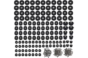 ADLUKAE Soft Rubber Feet for Cutting Board - 144 Pieces Non Slip Small Rubber Feet with 304 Stainless Steel Screws - Assortment Kit 0.6" 0.8" 1",Rubber Feet for Cutting Board Ideal for Kitchen and Furniture