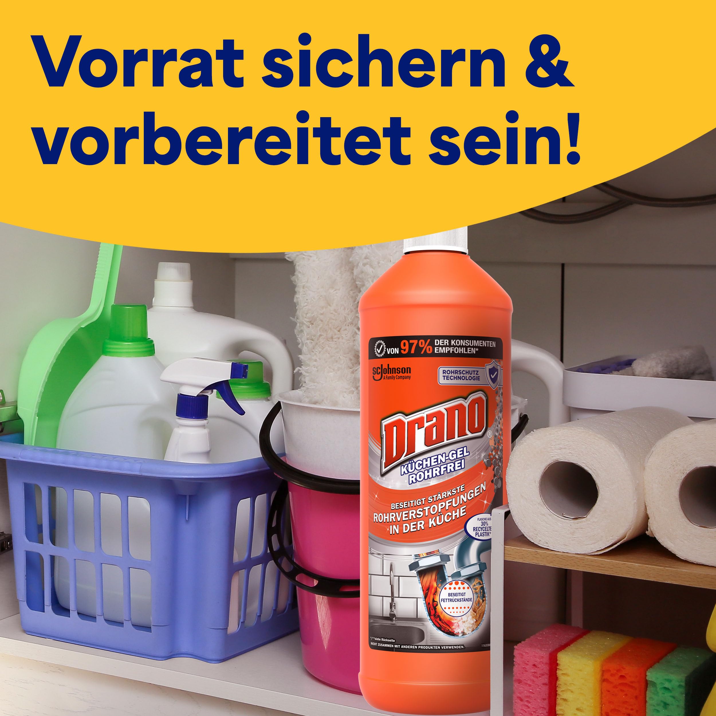 Drano Küchen-Gel, Abflussreiniger, Rohrreiniger für die Küche, 1000 ml 7