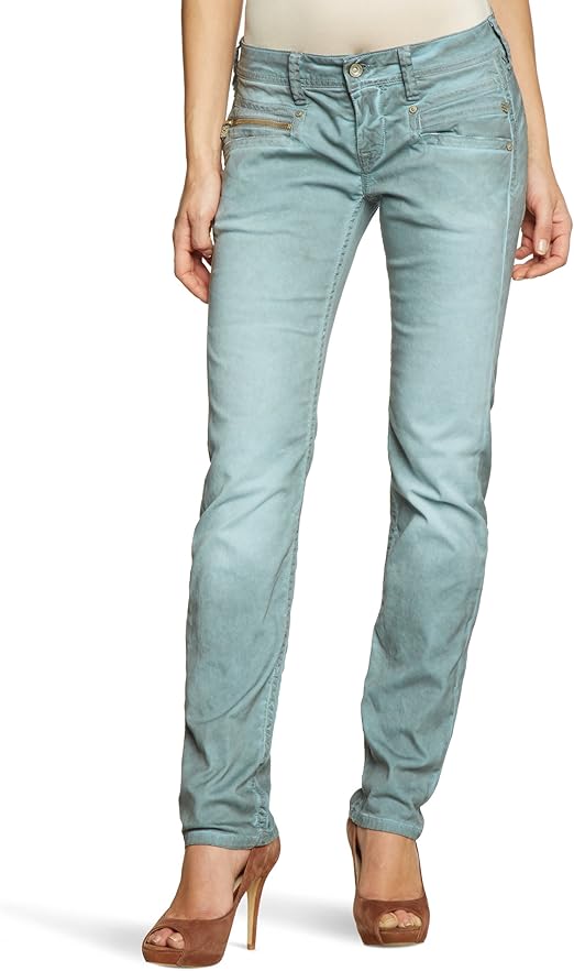 FREEMAN T.PORTER Women's Trousers, White (F30232 Winter Sky L32), 24 (32 in) Amazon.co.uk