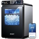 ecozy Nugget Ice Maker Countertop, 44 lbs/24H Ice Machine with APP Control | First Full-Color Smart Panel, Double-Layer Insulation, Pull-Out Water Tank, Soft Pebble Chewable Ice, Self-Cleaning