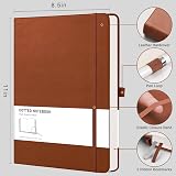 RETTACY Dotted A4 Notebook 192 Pages Leather Hard Cover Journal with Pen Loop view 2