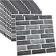 Veczom 3D Wall Panels Peel and Stick,3D Brick Wallpaper Peel and Stick, 10 Pack Waterproof Self-Adhesive Wall Panel PVC Stone Wall Panels for Living Room,Lobby Bedroom Hotel Office Decoration (Grey)