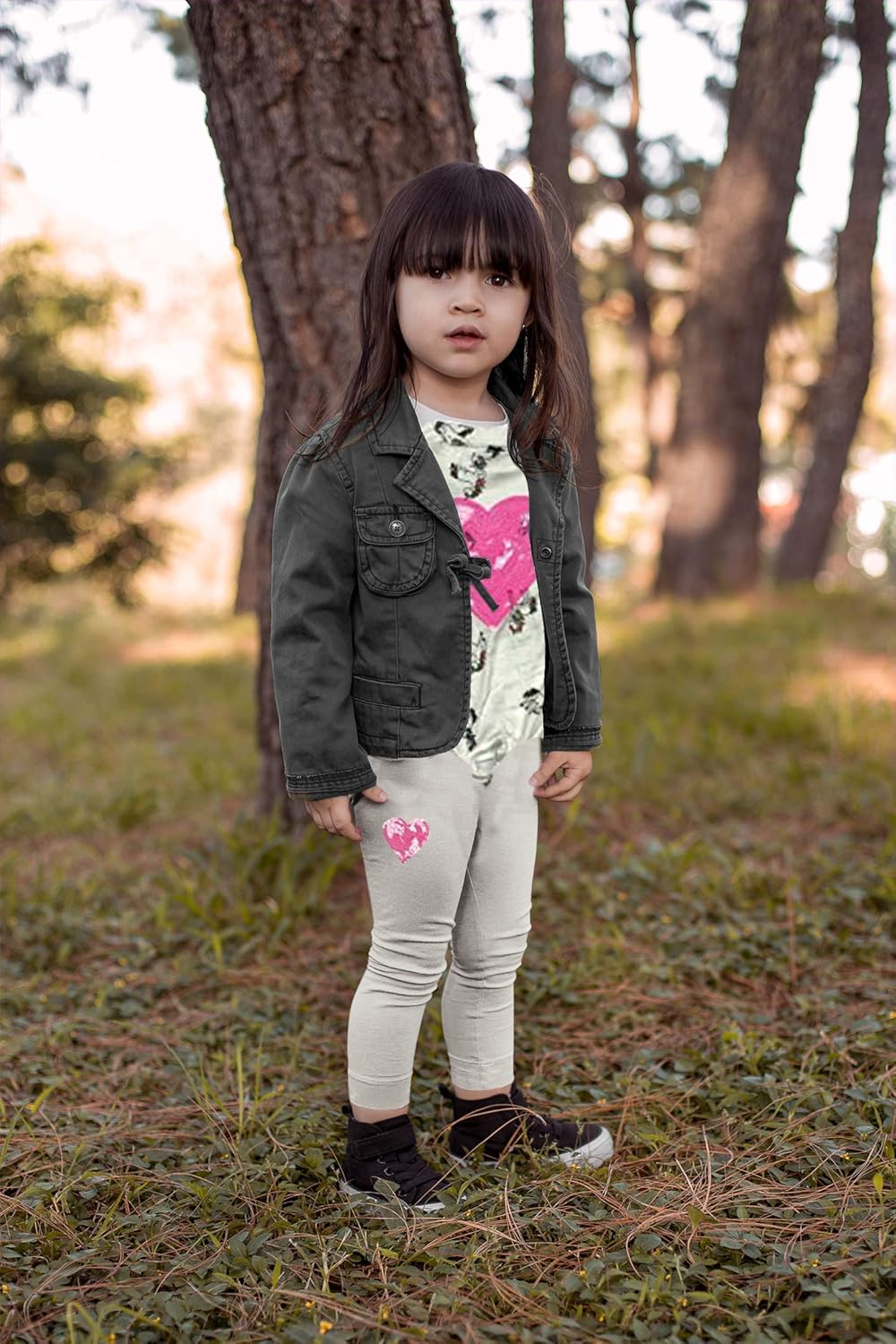 MISS POPULAR 6-Piece Set Girls Kids Sequins Applique Short Sleeve Tie Front T-Shirt with Jogger Pants Size 7-16: Clothing