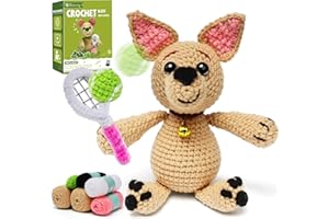 Faircosy Complete Animal Crochet Kit for Beginners: Easy Beginner Crochet Kits for Adults Women/Men - Crocheting Cute Amigurumi Starter Kit with Written Pattern & Video Tutorials