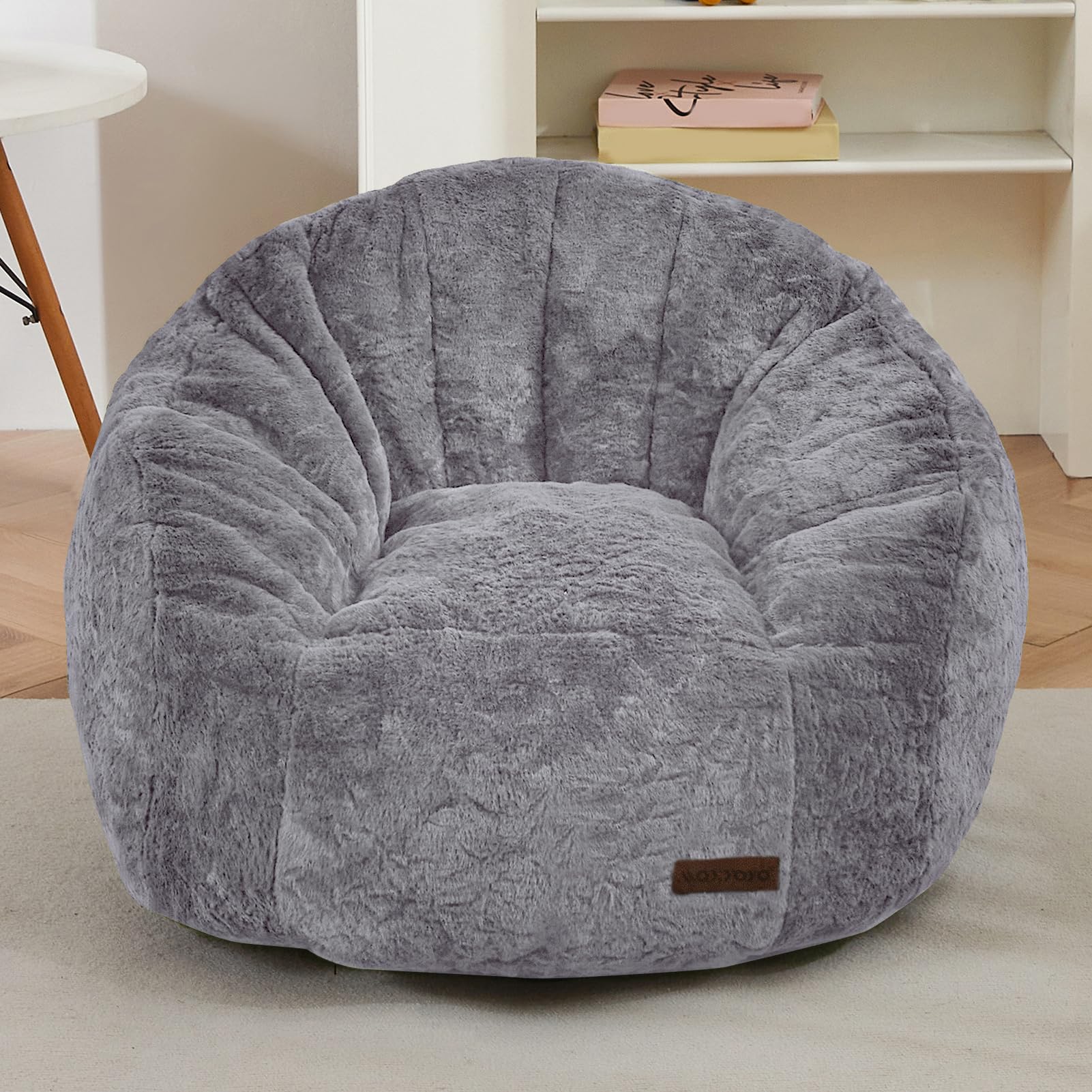 Photo 1 of MAXYOYO Bean Bag Chair for Kids, Shell Shaped Bean Bag Couch for Boys and Girls, Toddler Chair Bean Bag Sofa for Playroom, Nursery Room, Dark Grey