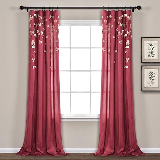 Amazon Com Lush Decor Flower Drops Curtain Panel For Living Room