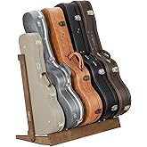 Augioth Wood Guitar Case Rack, Holds 5 Cases, 18mm Thick Plank | Fits hard shell &amp; gig cases, Heavy-duty upright support, Prevents tipping &amp; sliding, Quick home studio setup