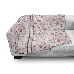 Ambesonne Floral Throw Blanket, Romantic Rose