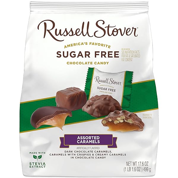RUSSELL STOVER SUGAR-FREE ASSORTED CHOCOLATE CARAMELS, 1.1 POUND (PACK OF 1)