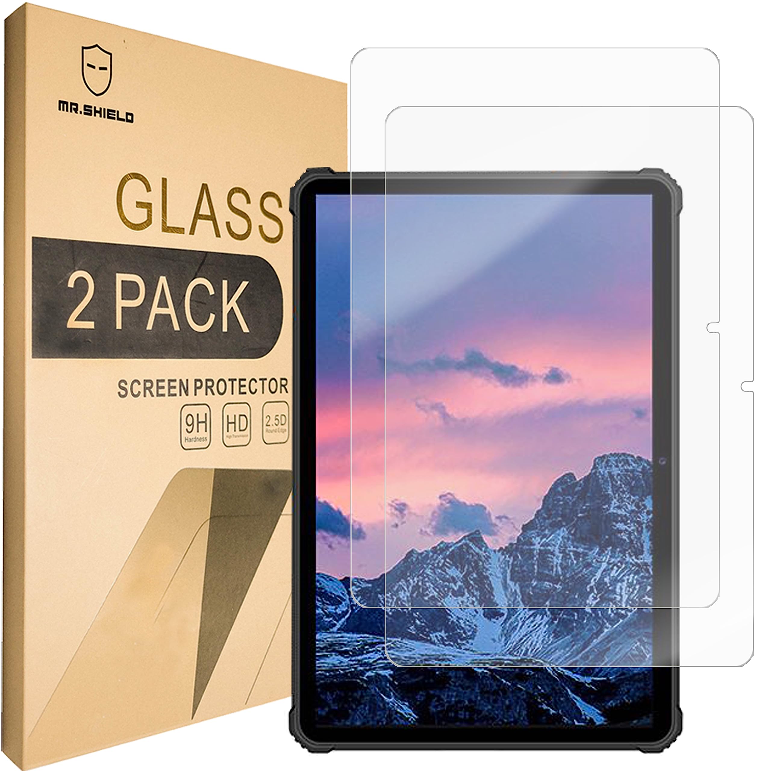 Mr.Shield [2-Pack] Screen Protector For Oukitel RT1 Tablet, 10.1 Inch [Tempered Glass] [Japan Glass with 9H Hardness] Screen Protector