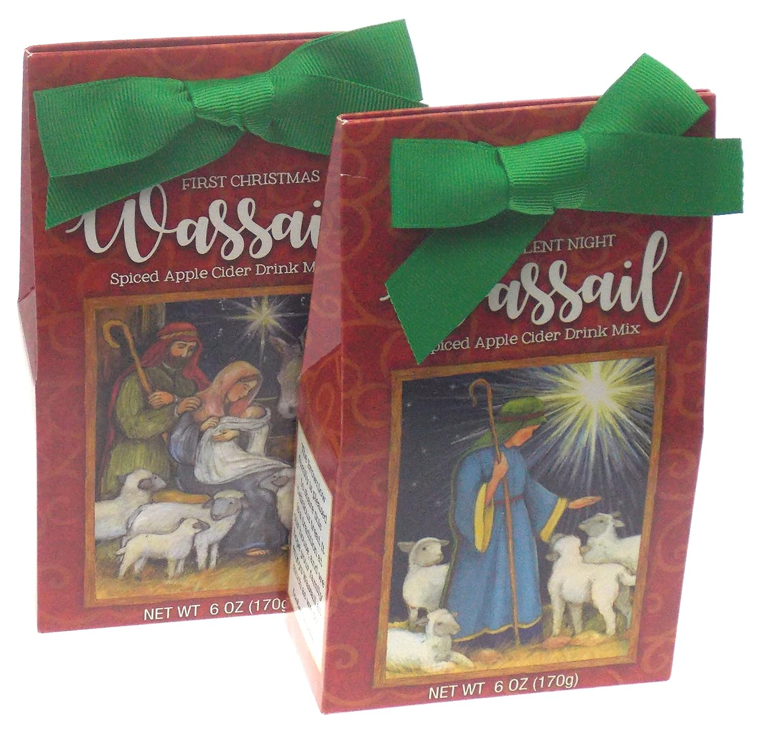 Spiced Apple Cider Wassail Gift Set Bundle - First Christmas & Silent Night Holiday Nativity Scene Plus a Gift Card