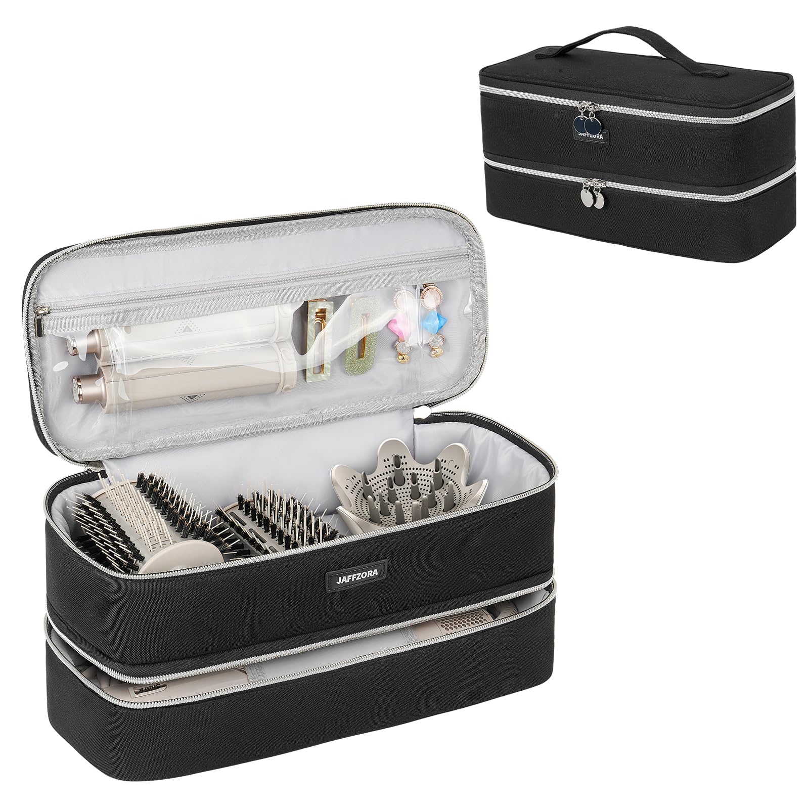 Carrying Case Fits for Shark Flexstyle & Hair Dryer, Travel Storage Bag Compatible with Dyson Supersonic Hair Dryer/Airwrap Styler and Attachments, Black(Bag Only)