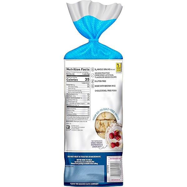 QUAKER RICE CAKES, LIGHTLY SALTED, 4.47 OZ
