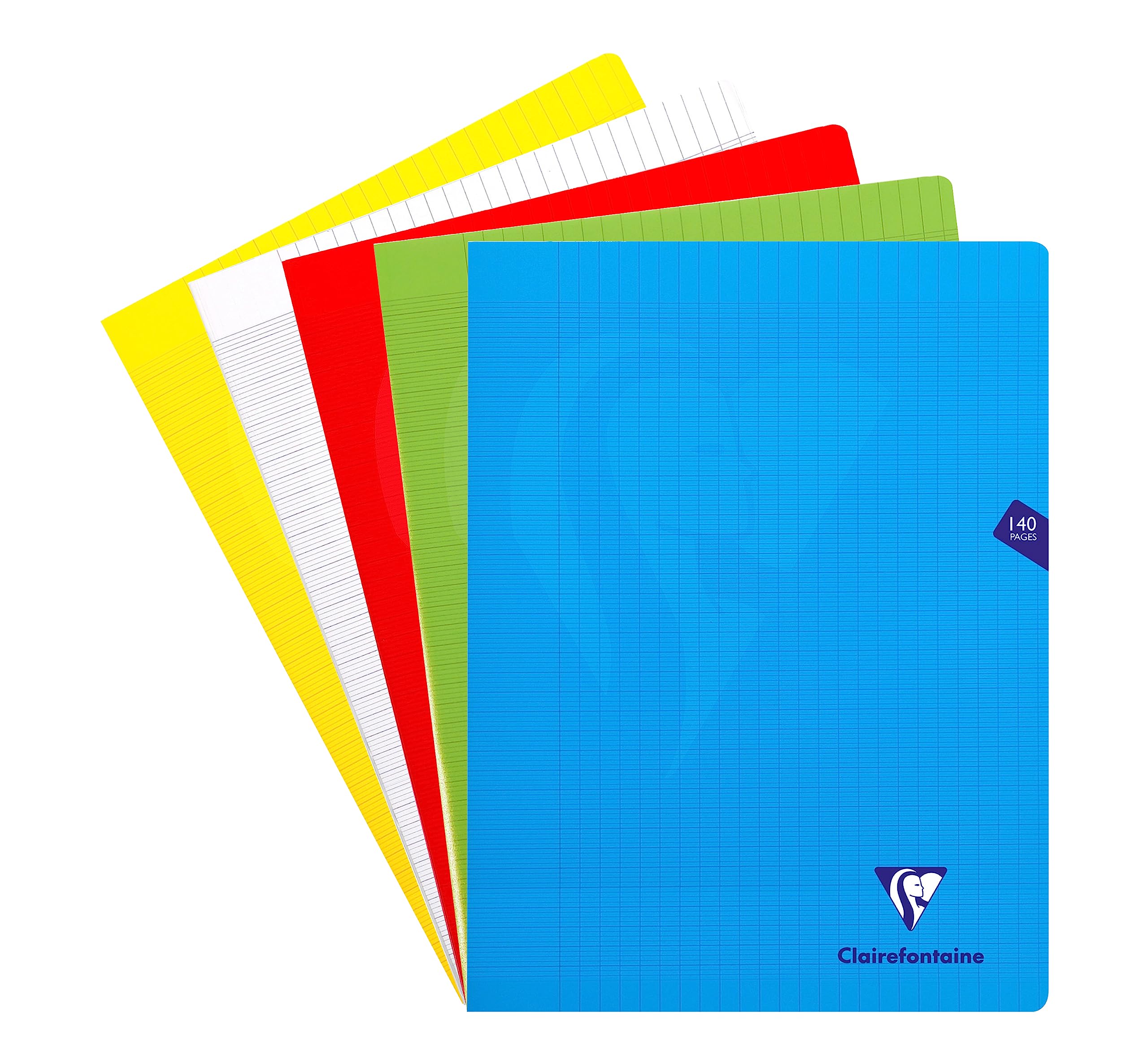 Clairefontaine 303381C - One Mimesys Stapled Notebook - Dimensions: 24 x 32 cm - 140 Seyes Ruled Pages - 90 g White Paper - Polypro Cover Random Colour