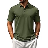 Cotrasen Men's Polo Shirts Short Sleeve Cotton Pique 3 Buttons Golf Shirts Classic Fit Casual Performance T-Shirt