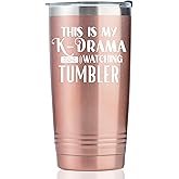 Onebttl Korean K Drama Gifts for Women, 20oz Stainless Steel Tumbler with Lid &Straw for Friends Coworkers for Christmas, Birthday - My K-Drama Watching Tumbler