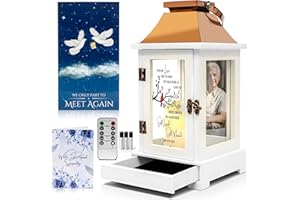 Memorial Lantern - Unique Design with a Drawer for Keepsakes & a Photo Holder to Honor the Memory of Your Loved One - Securely Packaged in a Ready-to-Gift Premium Box by STILLWIND Those We Love/Copper