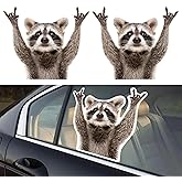 AuMoHall Raccoon Pattern Car Side Window Decal Vinyl Stickers Perforated Funny Car Window Decal Left and Right Side Window Cling, 11.61'' x 10.24''