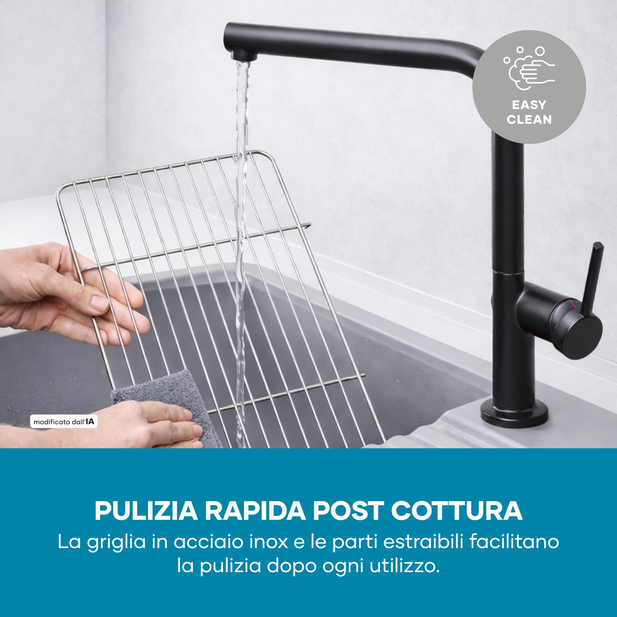 Barbecue Elettrico con Supporto, Griglia in Acciaio Inox, 2000W
