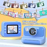 Hangrui Kids Camera Instant Print 2.4 inch 1080P 32GB Card Blue view 3