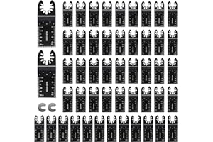 CONNOO 50 Pack Oscillating Saw Blades, Multitool Oscillating Tool Blades for Wood Metal Plastics, Japanese Long Teeth, Quick Release Multi Tool Blades Kits for Oscillating Tools