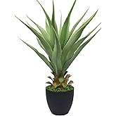 27" H Sansevieria Snake Plant - Artificial Agave – Green Color– with Pot – from MOMO Plant