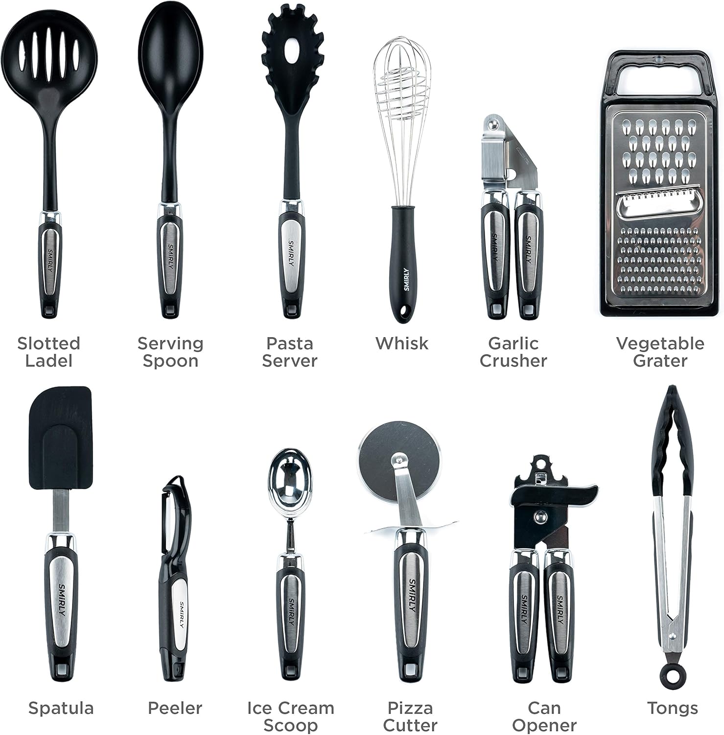 Smirly Silicone Kitchen Utensils Set with Holder: Silicone Cooking Utensils Set for Nonstick Cookware, Kitchen Tools Set, Silicone Utensils for Cooking Set Kitchen Set for Home Kitchen Accessories Set: Kitchen & Dining