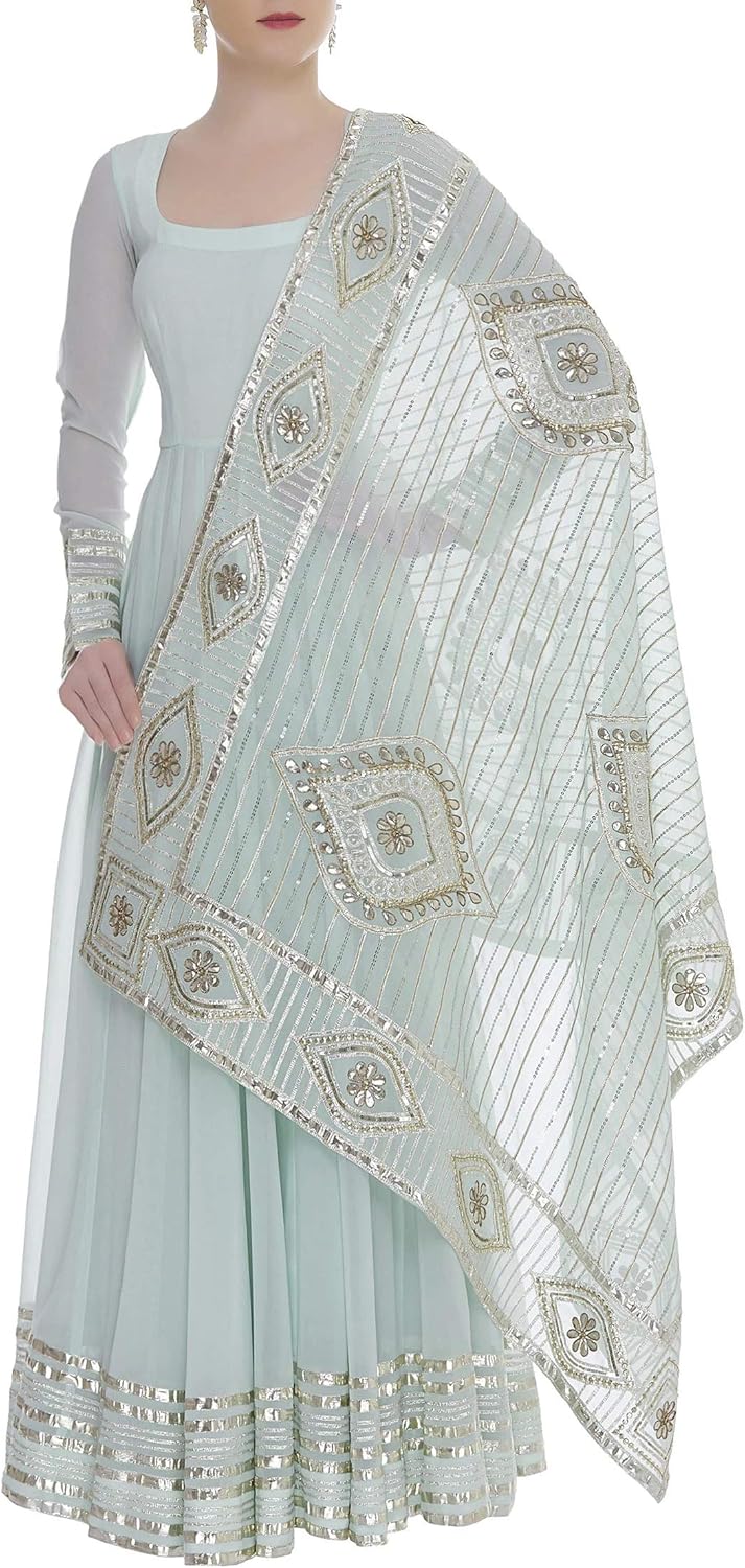 pastel blue anarkali