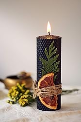 Beeswax Gifts One Large Black Pillar