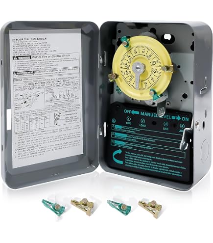 Pool Pump Timer T104 Electromechanical Timer Switch, Heavy Duty Outdoor ...