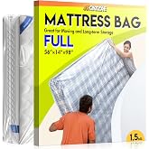 Axgatoxe Plastic Mattress Bag for Moving Storage, Full Size (1.5MIL) | Waterproof &amp; Dust-proof Mattress Protector Cover for Storage Disposal Moving Supplies