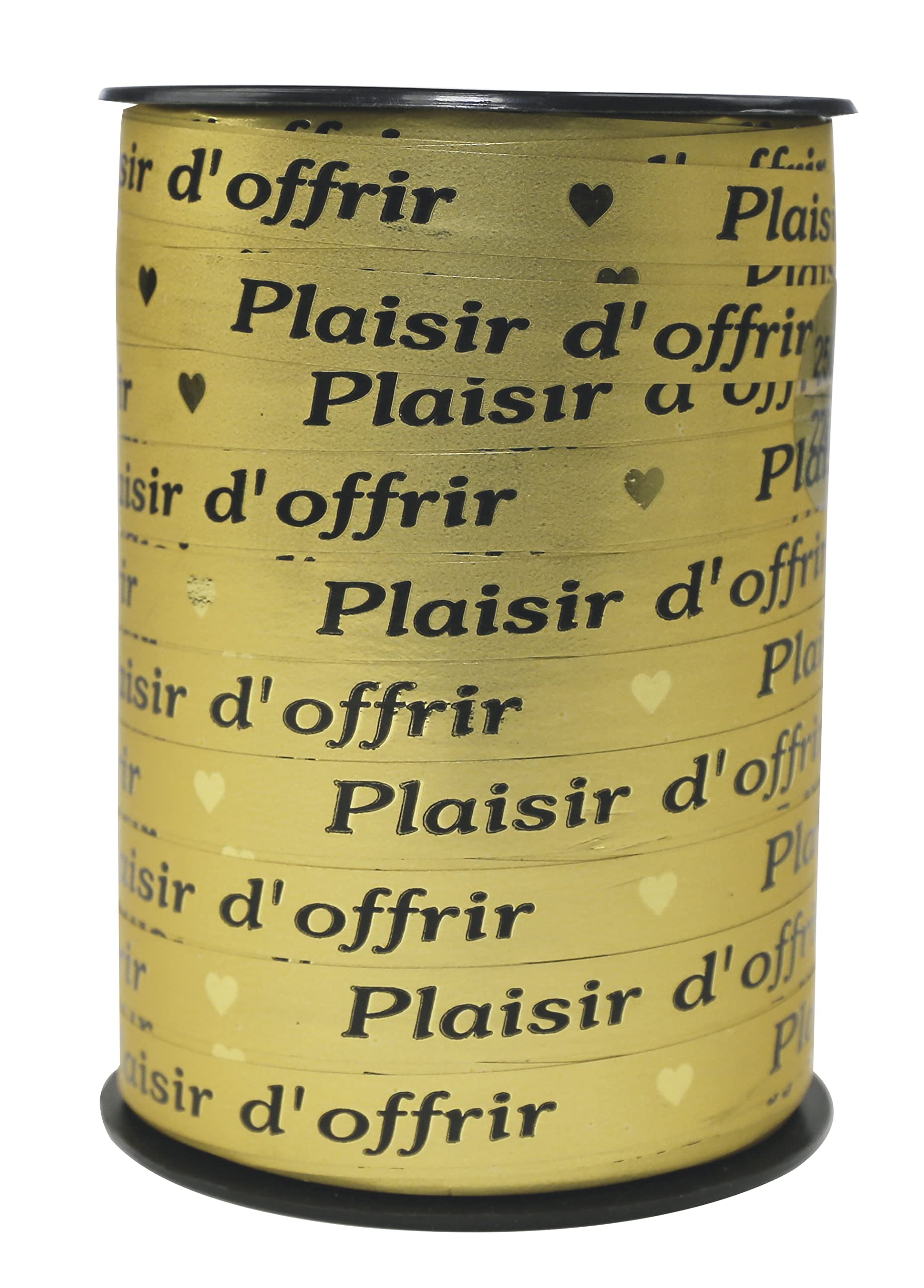 Clairefontaine 602175C - One Reel of Counter Ribbon - Dimensions: 225 m x 10 mm - Colour: Gold - Decorative Gift Ribbon - DIY - Gift Wrapping Accessory — image 1