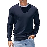 COOFANDY Mens Sweater Crewneck Pullover Long Sleeve Lightweight Sweater Plain Knit Silm Fit