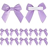 AIMUDI Lavender Satin Ribbon Bows, 2" Self-Adhesive Satin Bows, 50 PCs, Perfect for Gift Wrapping, Baby Shower, Wedding, Birthday Party Decorations