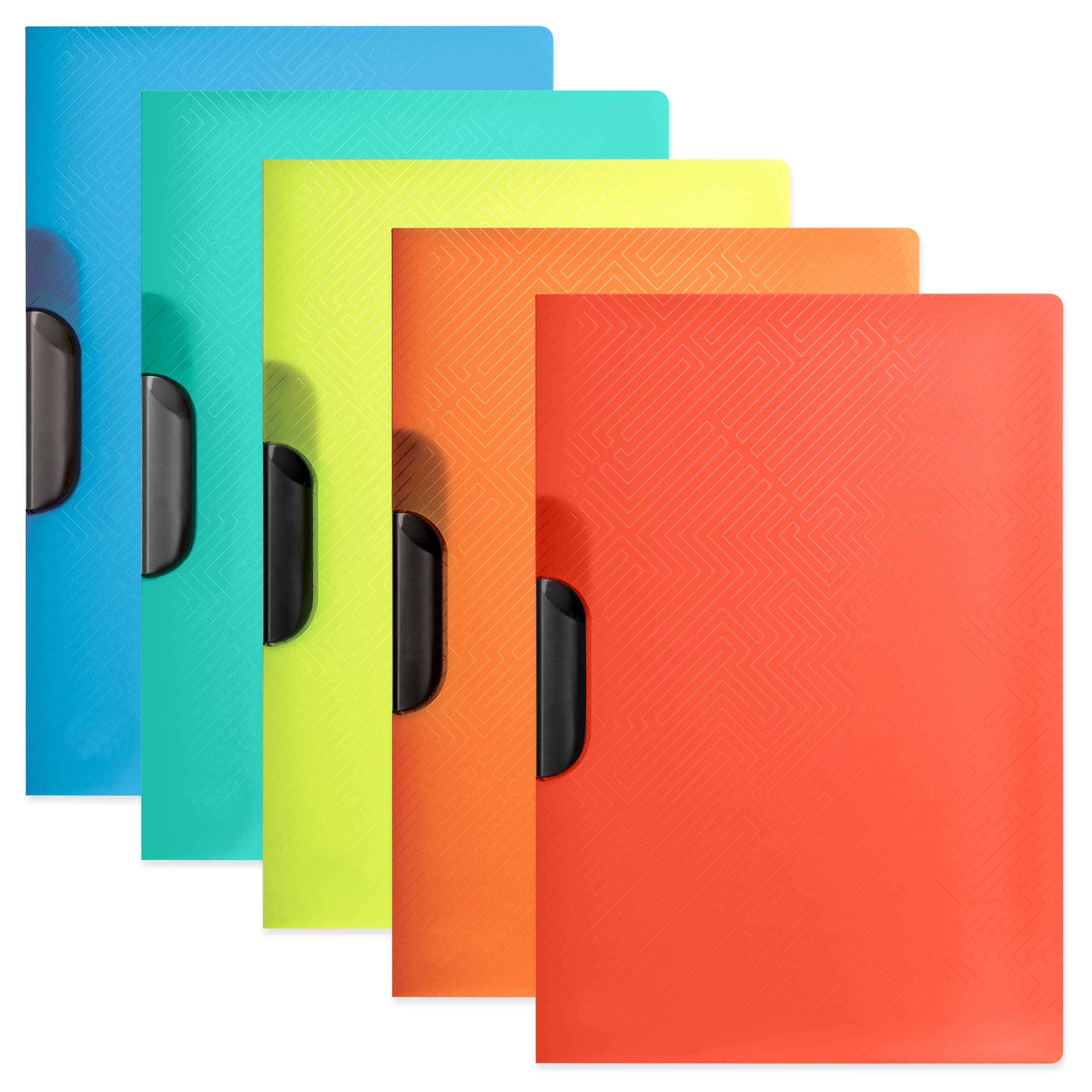 Oxford A4 Plastic Clip Folder 5 Colours Pack of 5