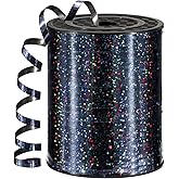 Sagaat 600 Yards Black Curling Ribbon 1/5 Inch Black Shiny Balloon String, Thin Curly Ribbon for Gift Wrapping, Art Crafts, Wedding Party, Florists, Christmas