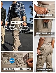 CQR Men's Utility Flex Cargo Pants, Classic-Fit