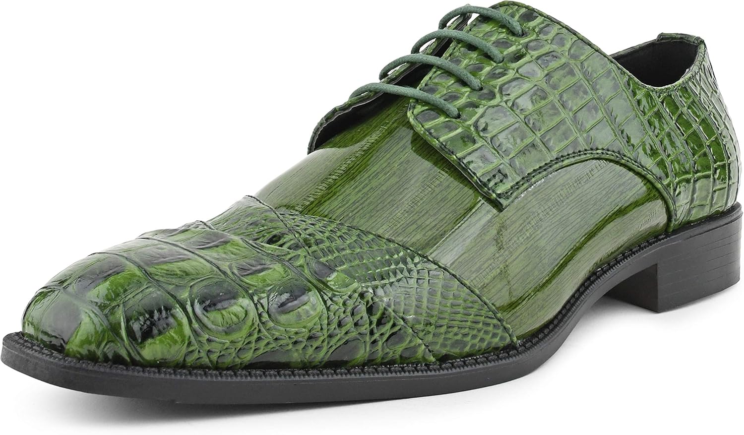 green formal shoes