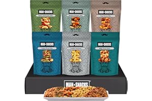 MANSNACKS Nuts Gift Basket for Men | 6 Delicious Flavors of Gourmet Nuts | For Men, Dad, Husband, Son | Gift Box