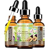 Botanical Beauty Organic French PLUM OIL 100% Pure Natural VIRGIN UNREFINED Cold-Pressed Carrier Oil for Face, Skin, Body, Hair, Lip, Nails. Rich in Vitamin E, Omega 6, Omega 9 (2 Fl Oz)