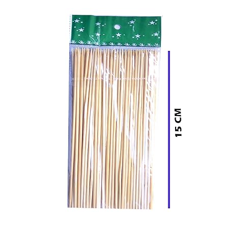 JFPA Skewer Stick 15 cm -Pack of 80 (Multicolour)