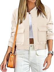 ANRABESS Women Cropped Bomber Jacket 2025 Fashion