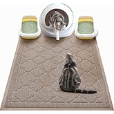 WePet Cat Litter Box Mat, Kitty Premium PVC Pad, Durable Trapping Rug, Phthalate Free, Urine-Resistant, Scatter Control, XXL 47 x 36 Inch, Champagne