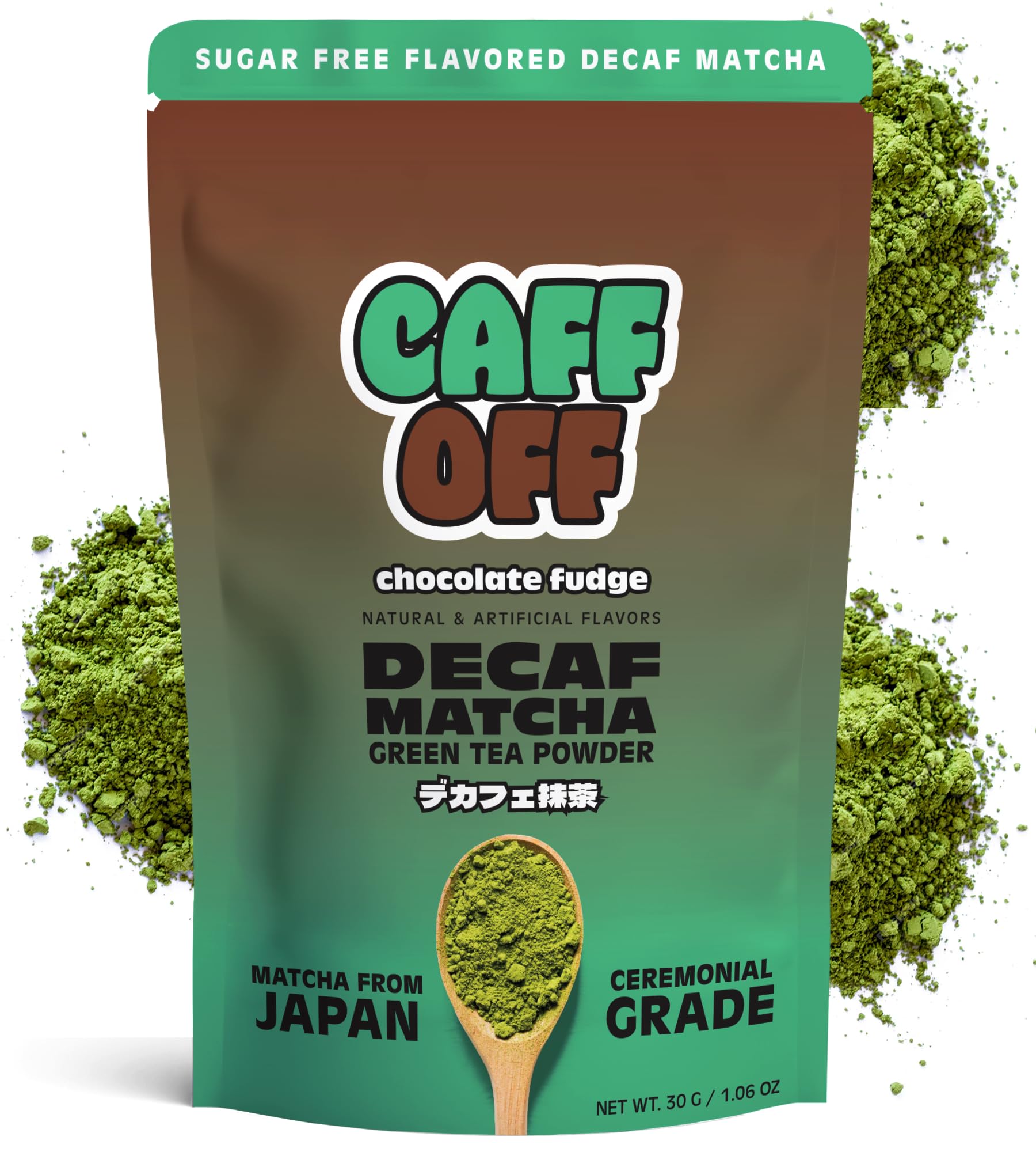 Caff Off Decaf Chocolate Matcha Green Tea Powder