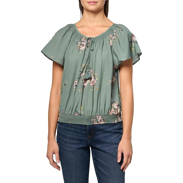 Haut Lucky Brand Pour Femme - Modèle V-neck à Encolure Fendue, Manches Courtes, Taille M - Neuf Avec étiquettes