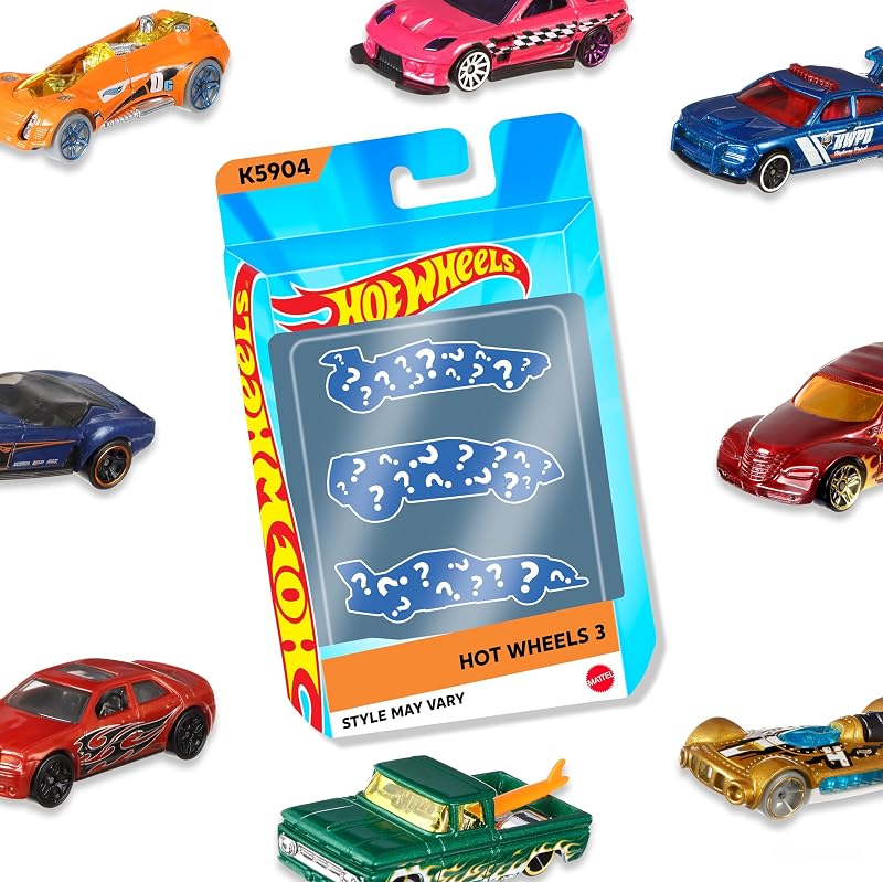Hot Wheels 3 Car Pack 1:64 Scale Die-Cast Vehicles Assorted Styles