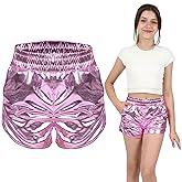 ERDEM KIDS Girls Metallic Hot Shiny Sparkly Dance Outfits Sport Atletic Shorts Pants