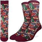 Good Luck Sock Men's Christmas Cats Socks, Adult, Shoe Size 8-13